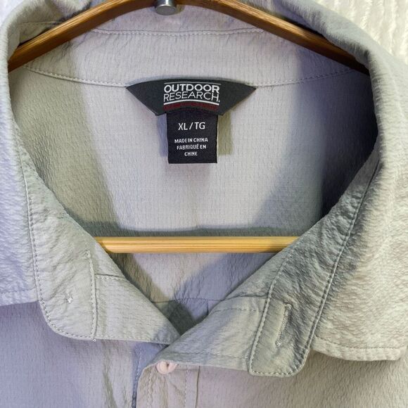 Outdoor Research Gray Feedback Flannel Twill Button Down Shirt Size XL - Picture 3 of 8